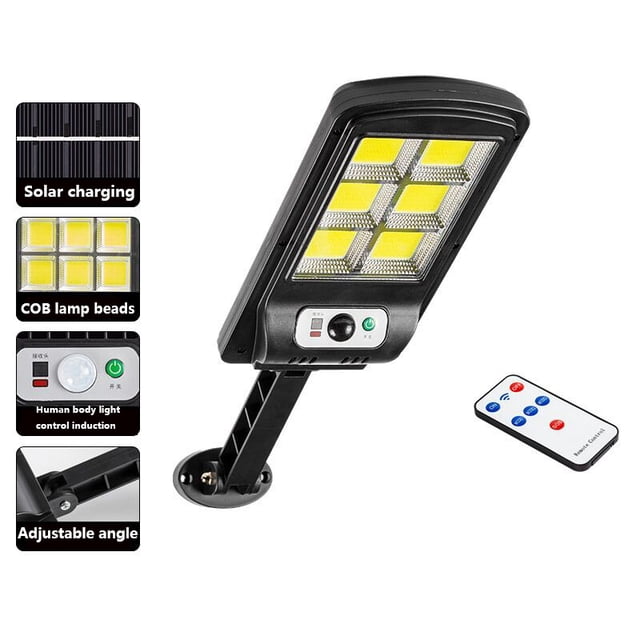 Luz LED inteligente con panel solar con control remoto y sensor de movimiento