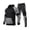 Black, variant on Men's & Women's Casual Color-Block Patchwork Tracksuit, Unisex 2-Piece Hoodie and Sweatpants Set, Raglan Sleeve Hooded Sweatshirt & Joggers Athletic Outfit
