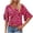 Red, variant on TaTaai Casual Fashion Women T Shirt Loose Fit Short Sleeve V Neck Double Layer Flounce Sleeve Breathable Comfort Spring Summer Daily Wear Top Gift