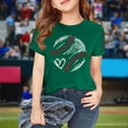 thumbnail image 2 of TIREOW Girls Oversized Baseball Print T-Shirts Kids Cute Print Short Sleeved Athletic Tee Shirt Teen Preppy Loose Blouse ﻿ (Green, 2-3 Years), 2 of 7
