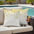 thumbnail image 4 of Yellow Polka Dot Outdoor Waterproof Pillow Covers, Ombre Abstract White Monochrome Decorative Square Throw Pillowcase Sofa Cushion Sham for Patio/Couch/Chair, 18"x18" 2 Pack, 4 of 8