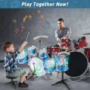 Rirool 15-Piece Toddler Instrument Set with Drumsticks - Perfect Beginner Musical Instruments for Boys Girls Kids Age 3-5