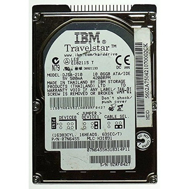 Ibm 10gb Ide 40rpm 2 5in Travelstar Hard Disk Drive Walmart Com Walmart Com