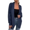 thumbnail image 2 of LOVZFMLL Cardigan pour Femmes Décontracté Manches Longues Poche Long Cardigan Tricoté, 2 of 9