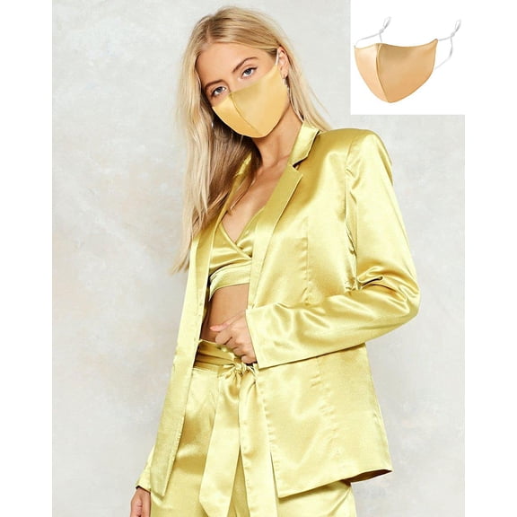 Mulberry Silk Fashion Mask- Adjustable Ear Loop- Gold