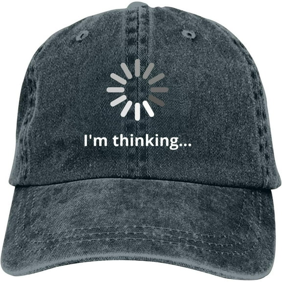 I'm Thinking Baseball Cap Vintage Adjustable Washed Hats Cowboy Hats Denim Dad Hat for Men Women Boy Girl
