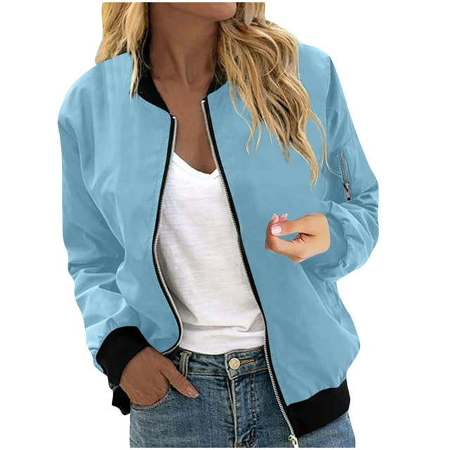 Mgmyaa Women's Jacket Zip-Up Rainproof Windproof Waterproof Lightweight Bomber Jacket