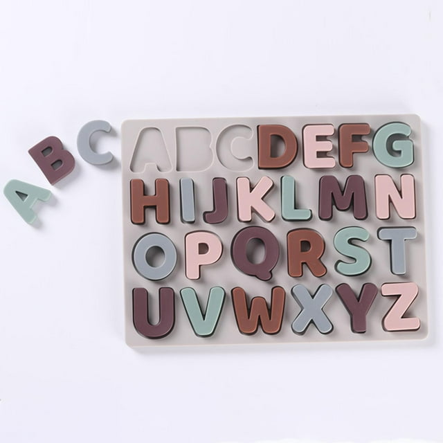 Juego preescolar de rompecabezas ABC de silicona para niños perfke juguete educativo Montessori 23,5 cm x 17,5 cm x 0,8 cm