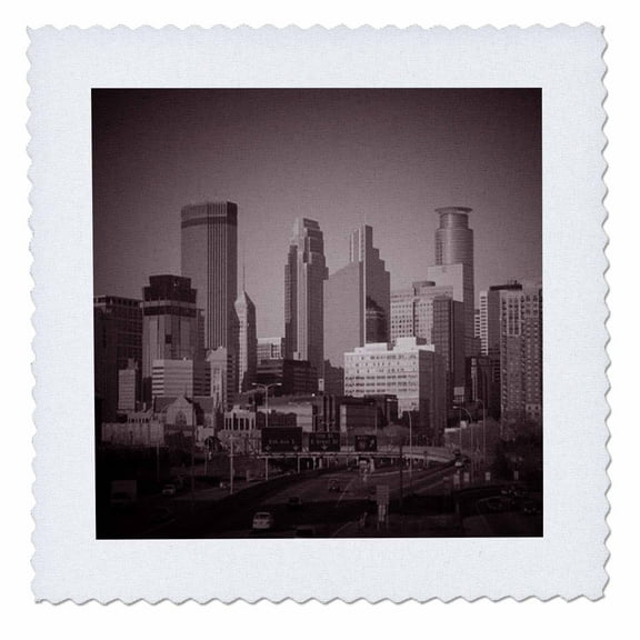 3dRose, Vintage View of Minneapolis, 10x10 inch quilt square
