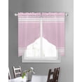 thumbnail image 3 of Pink Striped Swag Valances for Windows, Luxurious White Stripes Modern Abstract Art Rod Pocket Sheer Valances for Windows, Swag Toppers Light Filtering for Kitchen Living Room 2 Panels 28''x36'', 3 of 6