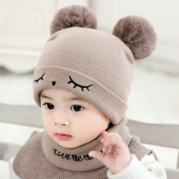 Bonnet hiver pour Bébé de 6 mois à 1 ans Rose Chapeaux Set 2