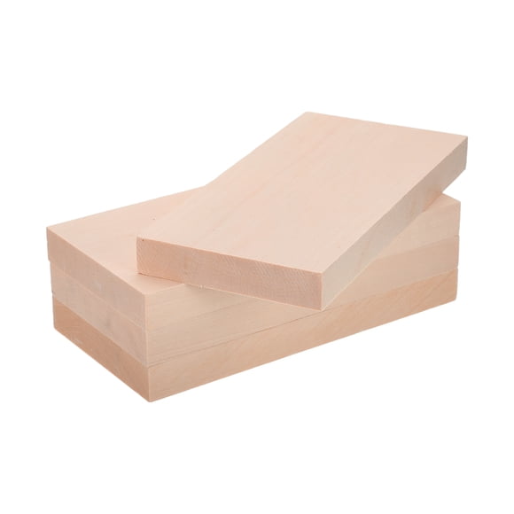 Uxcell 4Pcs Basswood Carving Block 0.8"x4"x8" Square Wooden Dowels Blocks Wood Pieces for DIY Arts Decoration