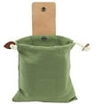 thumbnail image 6 of Leather Waxed Canvas Pouch,Outdoor Foraging Bag with drawstring(Collapsible), Belt Bag for rock collecting,picking up shells,mushroom hunting,fruit,vegetables harvesting bag, 6 of 7