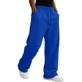 thumbnail image 3 of Havenx Baggy Sweatpants for Men Straight Wide Leg Drawstring Sweat Pants with Pockets Elastic Waist Open Bottom Sweatpants Loose Fit Soft Fall Winter Comfy Workout Trousers,Royal Blue L, 3 of 7