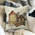 thumbnail image 5 of Warm Winter Wishes Decorative Throw Pillow Covers 16 x 16 Set of 4, Cozy Vibes Christmas Pine Tree House Ornaments Outdoor Pillowcase, Snowflakes Farmhouse Holiday Cushion Case Home Decor, 5 of 5