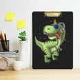 thumbnail image 5 of FMSHPON Green Dinosaur Black Clipboard Hardboard Wood Nursing Clip Board and Pull for Standard A4 Letter 13x9 inches, 5 of 7