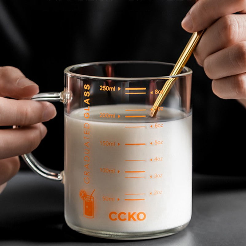 Microwave glass beaker with handle graduated measuring cups beaker mug 
