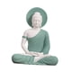 thumbnail image 5 of Adorno de estatua de Buda, artesanía coleccionable, decoración del hogar, cerámica decorativa de mesa. Verde, 5 of 9