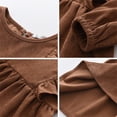 thumbnail image 3 of LWNYDPLSD Girls Christmas Dresses Party Dress Dresses for Girls 7-8 Girls Party Smocked Baby Girl Clothes Baby 3-6 Months Fall Family Picture Outfits, Brown 6-7 Years, 3 of 8