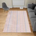 thumbnail image 2 of African Turkish Area Rug, Vertical Geometrical Borders with Ornaments Folkloric Pattern Artwork, Soft Carpet for Living Room Decor with Distressed Look, 6.6' X 9.6', Pale Fuchsia, by Ambesonne, 2 of 4