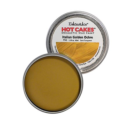 UPC: 0813043011182 | Enkaustikos Hot Cake Encaustic Wax Paint  1.5 oz. Tin  Itln Gldn Ochr