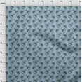 thumbnail image 3 of oneOone Cotton Poplin Grayish Blue Fabric Leaves & Flower Floral Quilting Supplies Print Sewing Fabric By The Yard 56 Inch Wide, 3 of 4