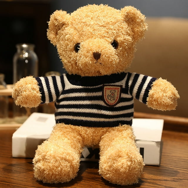 Plush Keychain Stuffed Animal Cute Dressed Small Teddy Bear Keyring Charm Backpack Clip Handbag Pendant Super Soft Plush,40cm Grey Sweater Bear