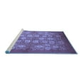 thumbnail image 2 of Ahgly Company Machine Washable Indoor Square Oriental Blue Industrial Area Rugs, 7' Square, 2 of 4