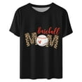 thumbnail image 3 of WREESH Women's Sporty Graphic T-Shirt Baseball Mom Theme with Round Neck and Short Sleeves Black, 3 of 5