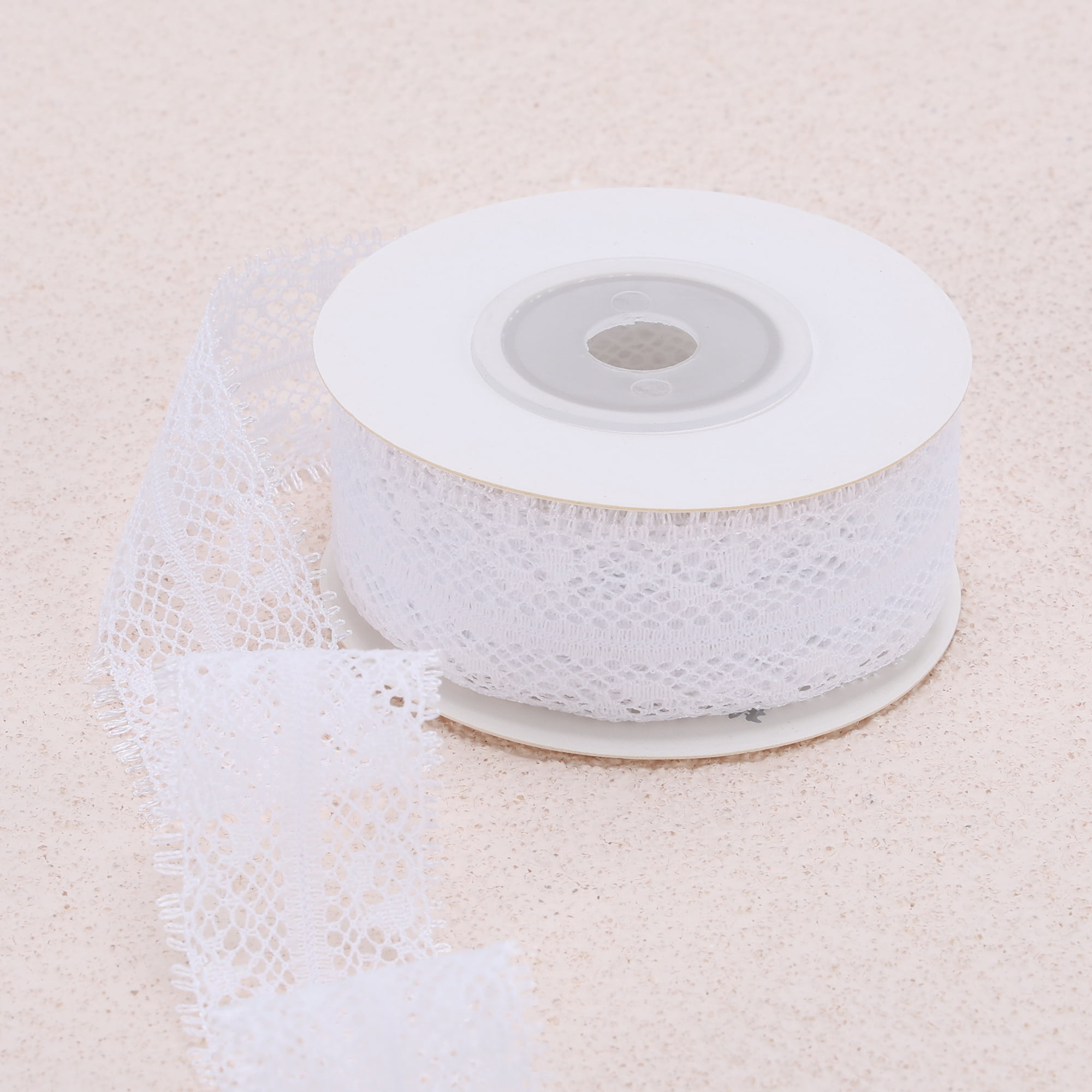 Unique Bargains Reusable Lace Gift Ribbon for Crafting Projects White Lace Style 3 1.1" x 29.53"