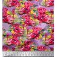 thumbnail image 1 of Soimoi Poly Georgette Fabric Leaves & Lotus Floral Decor Fabric Printed Yard 42 Inch Wide, 1 of 3
