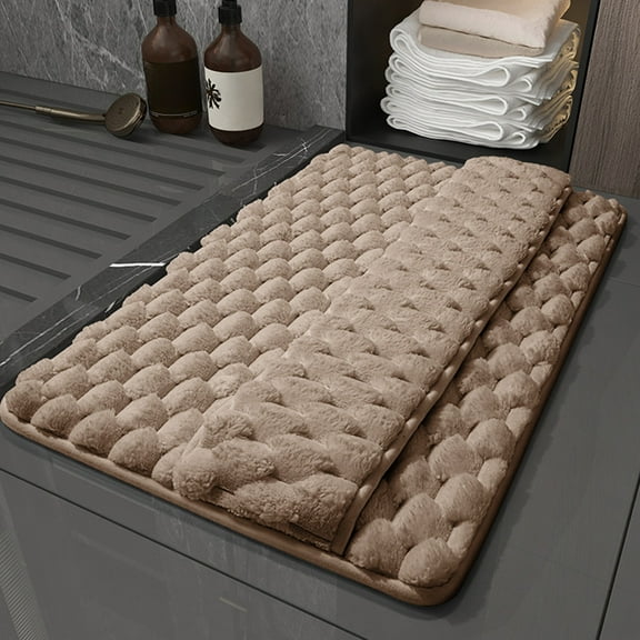 ZSBCMY Non-Slip Bath Mat, Water Absorbent Bathroom Rug, Soft Foam Shower Mat, Washable Floor Mat for Home Use, Thick Plush Bath Rug for Wet Floors