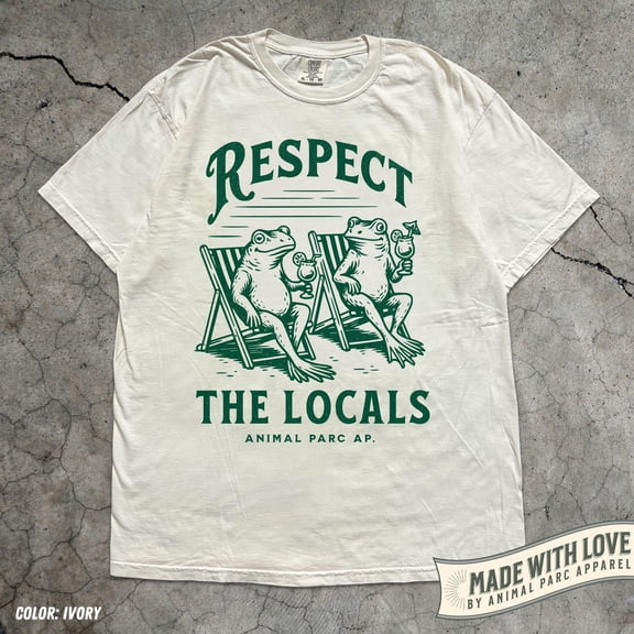 Respect the Locals Frog T-Shirt, Amphibian Graphic Tee, Cottagecore Nature Shirt, Wildlife Lover Unisex Top, Frog Themed