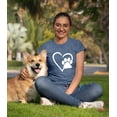 thumbnail image 3 of VILOVE Women Paw Love T-Shirt Dog Lover Shirt Paw Print Heart Tee Shirt Cute Dog Mom Short Sleeve Tee Tops, 3 of 6