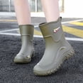 thumbnail image 4 of NexTorq Womens Rain Boots Mid Calf Wellies Thick Sole Waterproof Shoes Non Slip Rubber Footwear Heavy Duty Platform Mud Rainshoes Lightweight Durable Comfort Slip on Outerwear for Outdoor Activity, 4 of 6