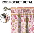 thumbnail image 5 of Retro Jacquard Design Blackout Rod Pocket Curtains for Girls Bedroom, Mandala Geometry Flowers Foldable Long Window Drapes, Thermal Insulation Shading Curtains for Living Room Study-W42xL54in, 5 of 6