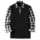 thumbnail image 1 of Blusa y camisa de manga larga con cuello vuelto para hombre, moda informal con cremallera, cuello vuelto enrejado, abrigo holgado de manga larga, abrigo de poliéster para hombre, 1 of 5