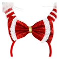 thumbnail image 3 of Holiday time upside down red Santa headband,9 inch height,red colour, 3 of 4