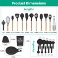 thumbnail image 3 of Umite Chef Kitchen Cooking Utensils Set, 33 pcs Non-Stick Utensils Spatula Set with Holder, Black Wooden Handle Silicone Kitchen Gadgets, 3 of 8