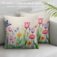 thumbnail image 3 of QZHH  Spring Flower Pillow Covers Butterfly Tulip Decorative Throw Pillow Covers Cushion Cover for Bedroom Living Room Dorm Couch Sofa Bed Indoor Decor, 3 of 5