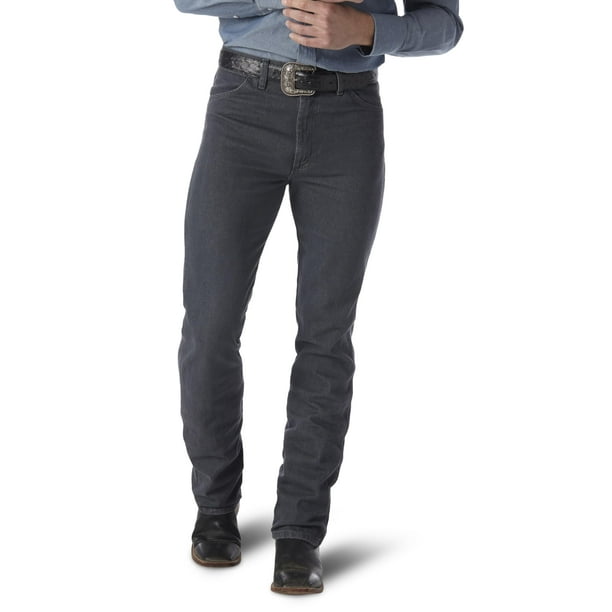 Vaqueros Wrangler, corte vaquero, corte ajustado, para hombre, color gris antracita