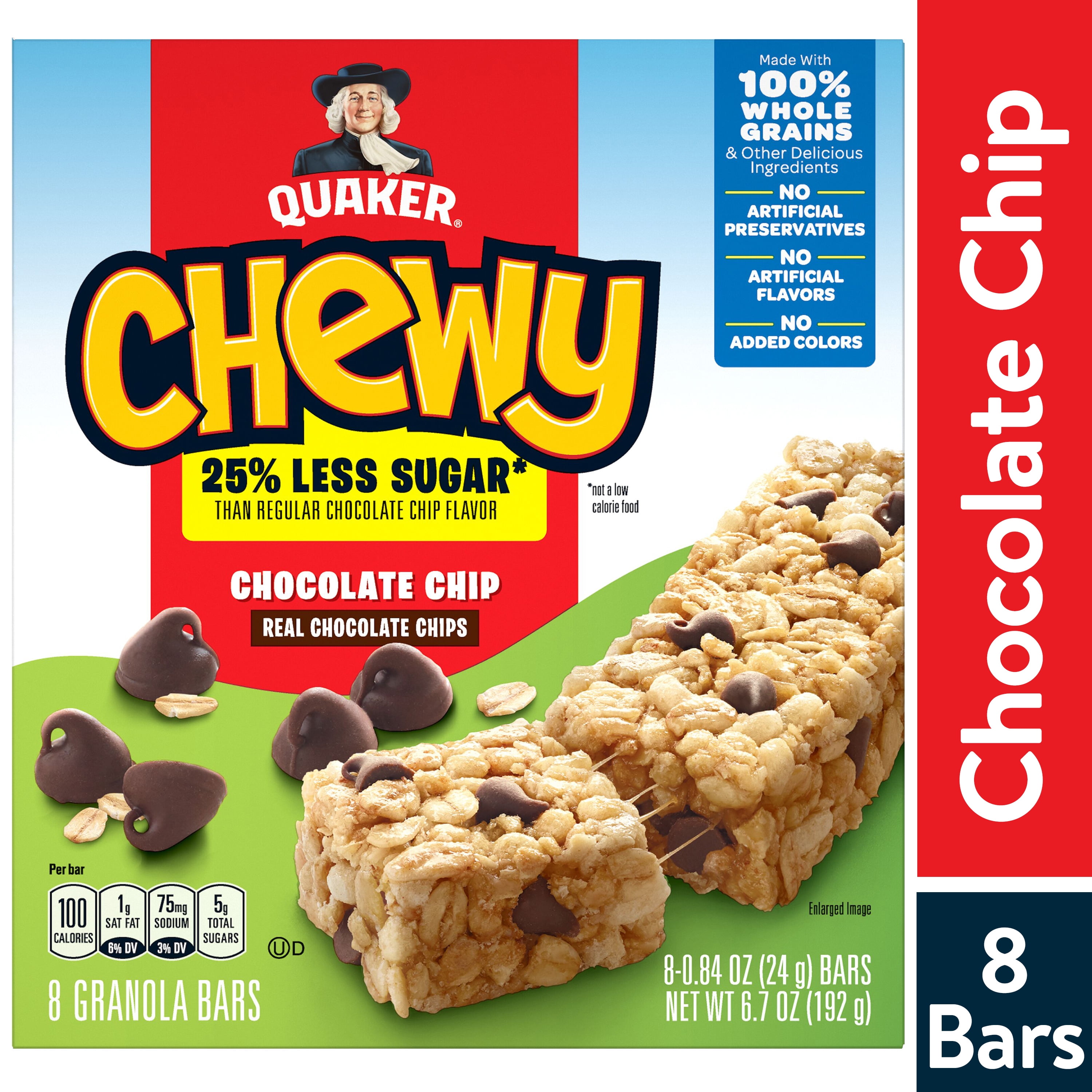 Quaker Chewy Chocolate Chip Breakfast Bars, 8ct Box