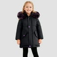 thumbnail image 2 of Gubotare Kids Jacket Big Boys Girls Thicken Winter Coat Kid Fleece Warm Cute Hooded Jacket Clothes Size 9-10 Years (Black,9-10 Years), 2 of 9