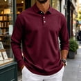 thumbnail image 2 of Evdexr Men's Polo Shirts 2026 Collared Long Sleeve Shirt Fall Golf Athletic Lightweight T Shirts Solid Loose Fit Buttons Fishing Tops 2XL, 2 of 8