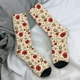 thumbnail image 7 of Bumble Bees Socks Autumn Red Flower Print Stockings Leisure Unisex Soft Breathable Socks P, 7 of 7