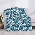 thumbnail image 3 of Rateoe Ocean Waves Pattern Flannel Throw Blanket, Ultra-soft Blanket for Bed, Couch, Car, Hypoallergenic Anti-pilling blanket-50"x40"(Horizontal), 3 of 6