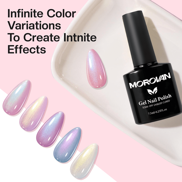 Morovan Gel Nail Polish Set, 6 Fall Colors, Pink & Purple photo 5