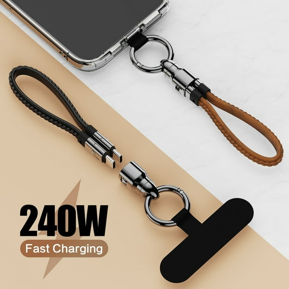 tasrioml Type-C Charging Cable with Lanyard Keychain 240W Fast Charging High-Speed Data Transfer Universal Phone Charger Cord