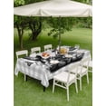 thumbnail image 3 of Grey Easter Outdoor Tablecloth - 52x70 Inch Rectangle Dining Table Cover, Spring Modern Cute Bunny Plaid Checkered Waterproof Outdoor Table Cloth with Umbrella Hole & Zipper for Picnic/Patio/Party, 3 of 7