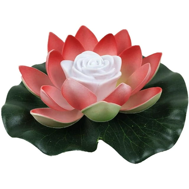 Floating Pool Light, Flower Pond Led Light with Color Changing, Floating Lamp Battery Operated Lily Pad Flower, Foam Flowers Ornament for Pond Decor